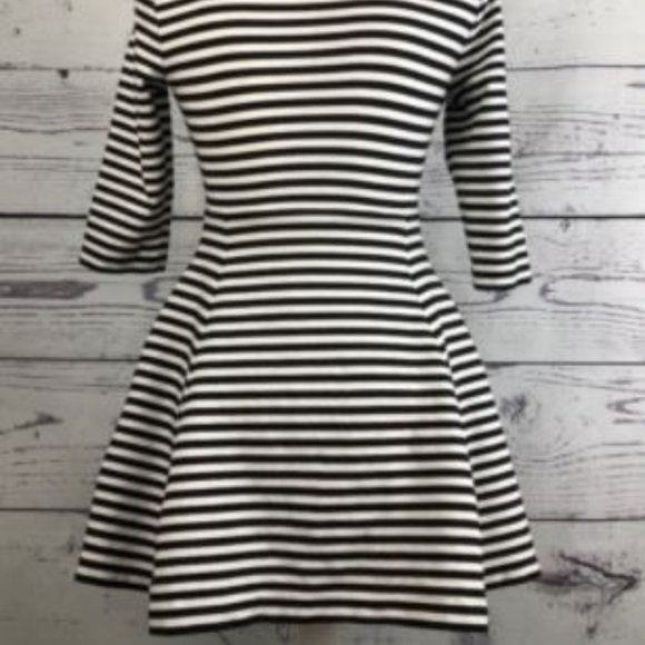 Kate Spade Dress Stripe Black White Size XS - Picture 11 of 16